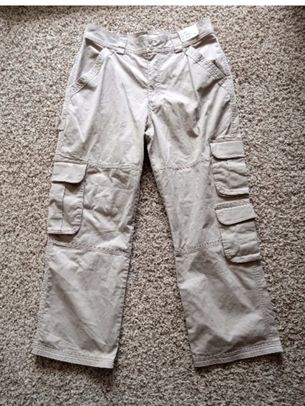 Abercrombie & Fitch Women's High Rise Relaxed Cargo Pant Tan Size Large 32